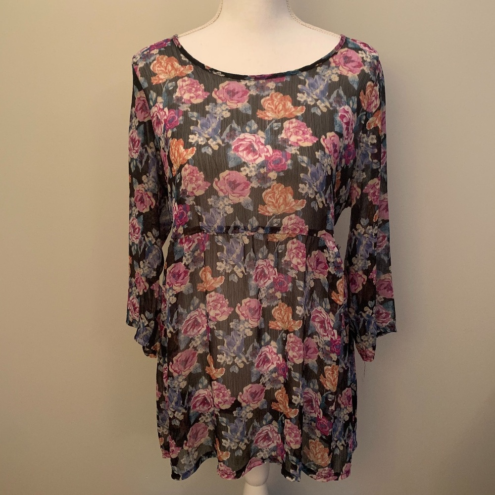 90s VINTAGE FLORAL TUNIC